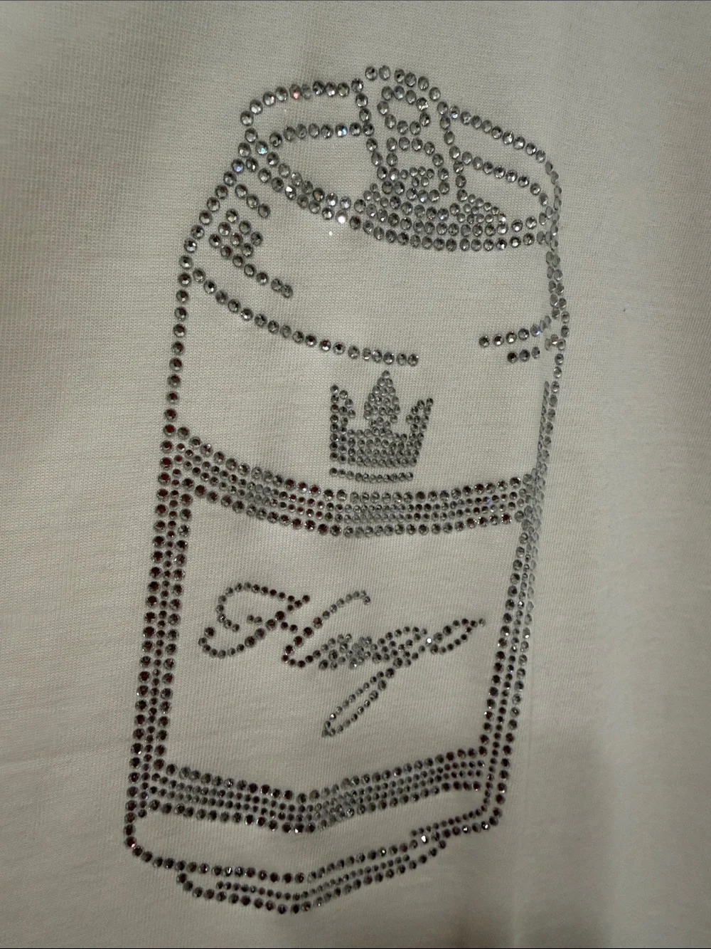 Rare limited edition Hugo White Crystal Logo Graphic Short Sleeve T-Shirt